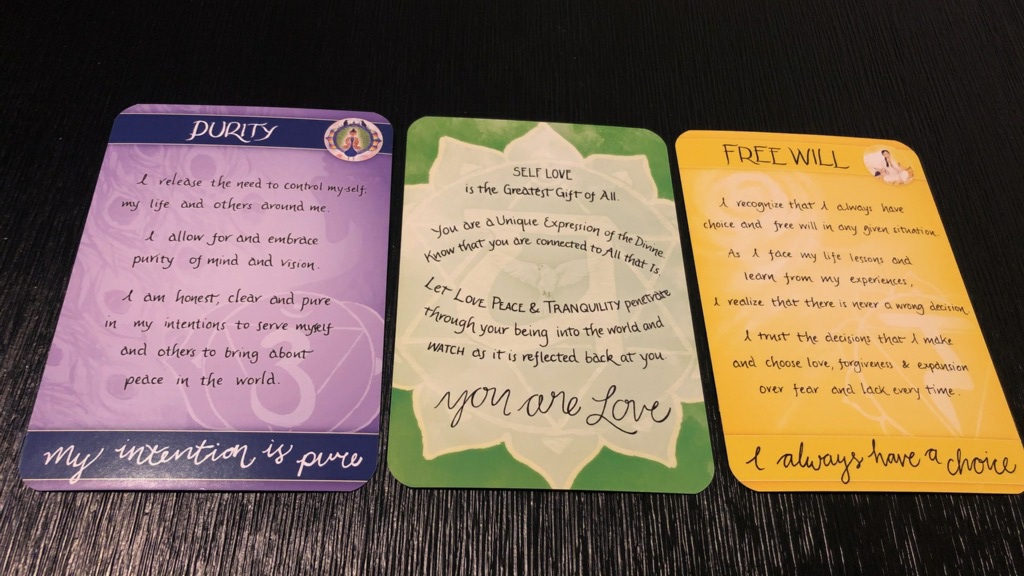 Purity, Self Love, Free Will cards